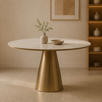 Light Luxury Metal Round Dining Table