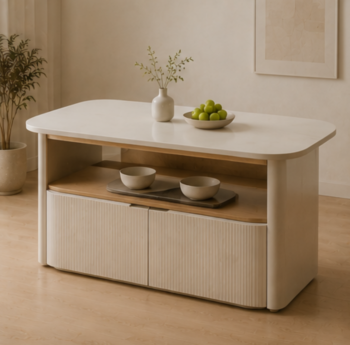 Minimalist Two-Tier Dining Table with Storage